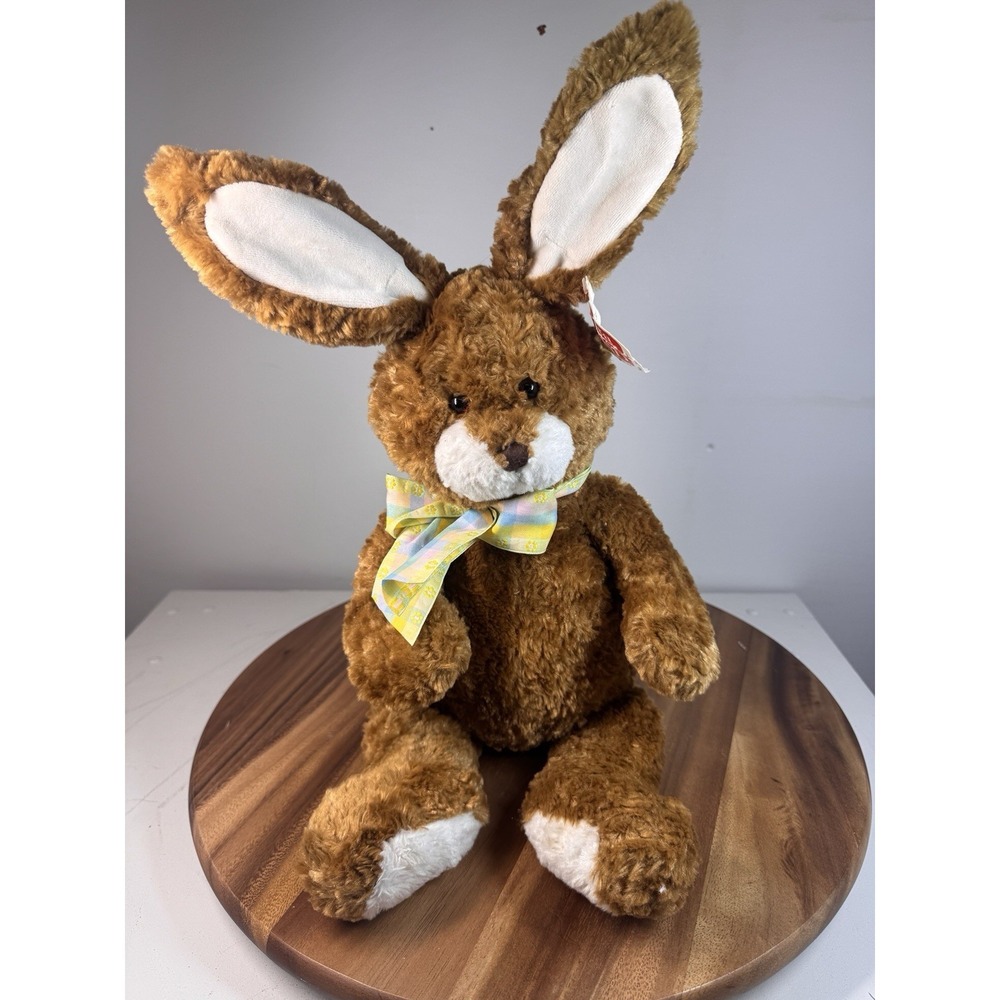 Vintage GUND TRUFFLE Brown Bunny Rabbit Stuffed Animal w/ Posable Ears 46213
